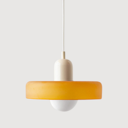 Nowoczesna lampa wisząca z kolorowym szklanym kloszem Bauhaus