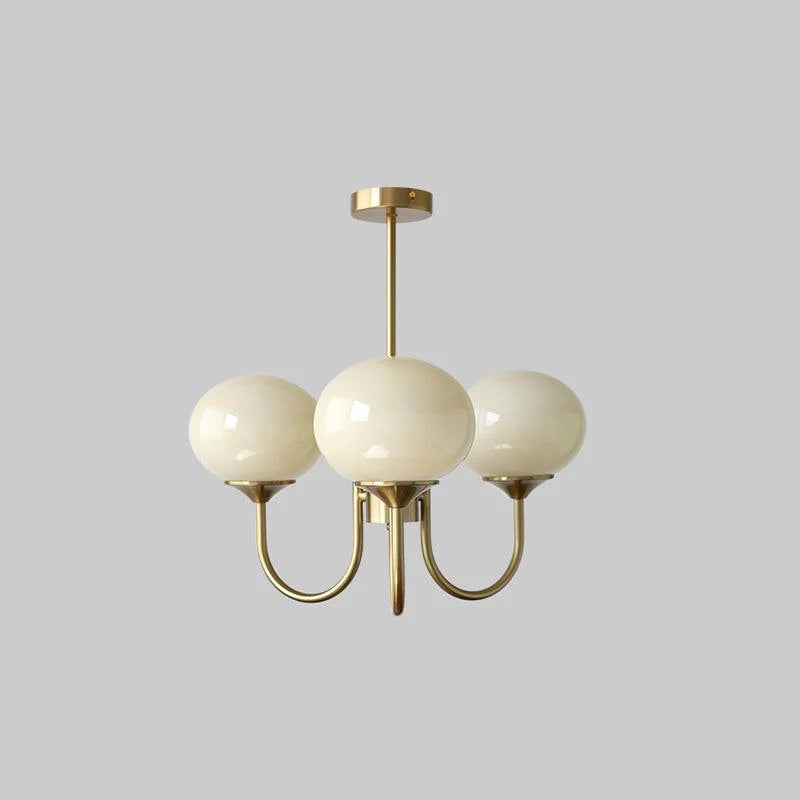 Lampa wisząca żyrandol w stylu retro glamour z kulistymi kloszami