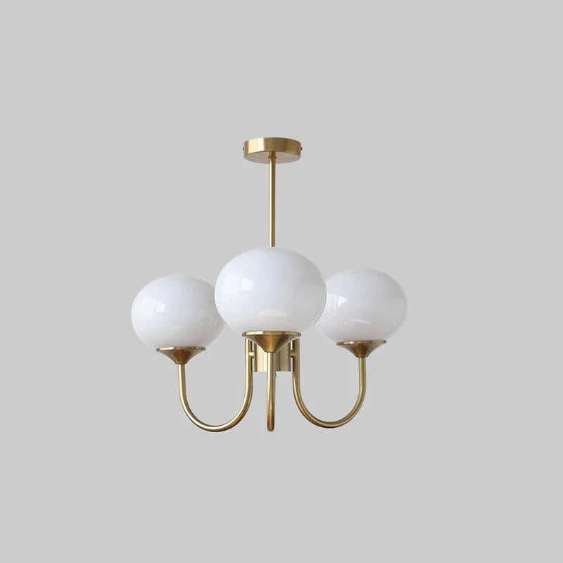 Lampa wisząca żyrandol w stylu retro glamour z kulistymi kloszami