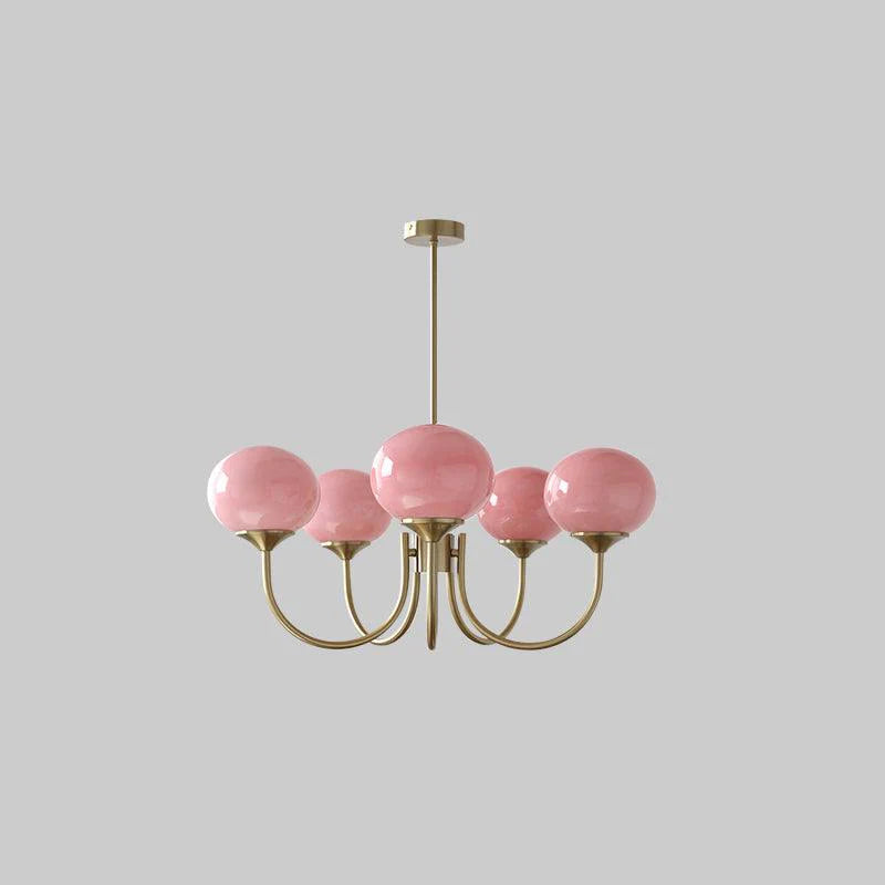 Lampa wisząca żyrandol w stylu retro glamour z kulistymi kloszami