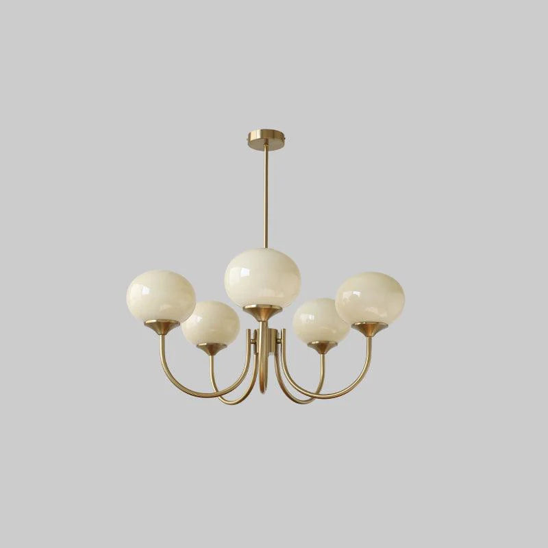 Lampa wisząca żyrandol w stylu retro glamour z kulistymi kloszami