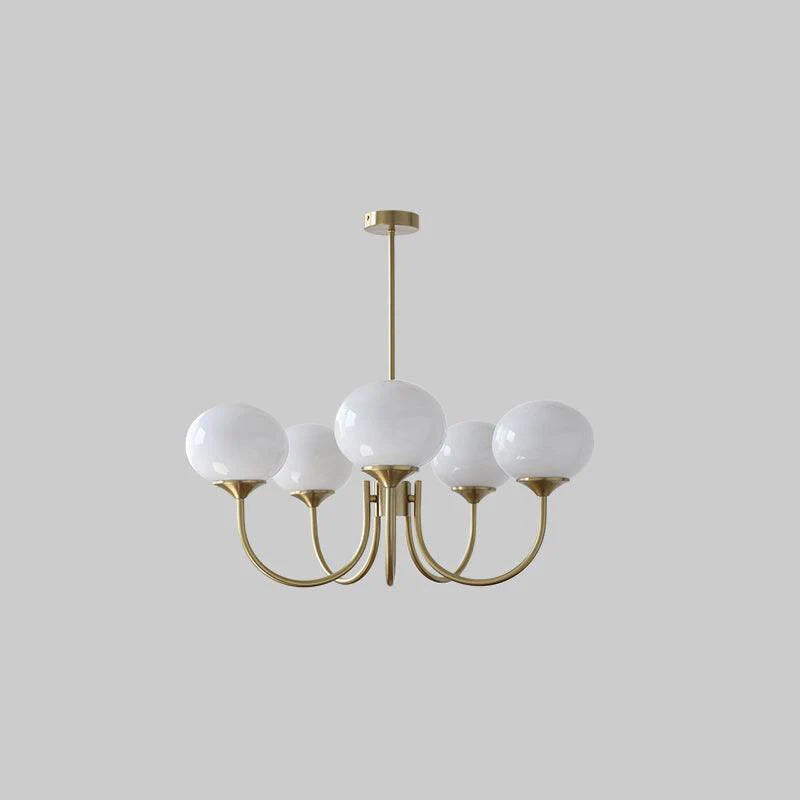 Lampa wisząca żyrandol w stylu retro glamour z kulistymi kloszami