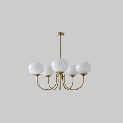 Lampa wisząca żyrandol w stylu retro glamour z kulistymi kloszami