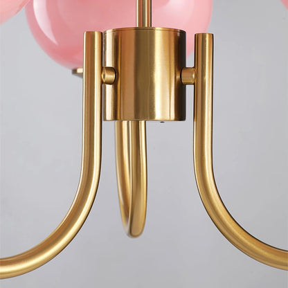 Lampa wisząca żyrandol w stylu retro glamour z kulistymi kloszami
