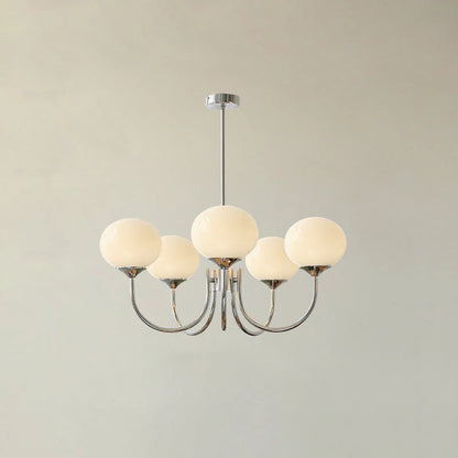 Lampa wisząca żyrandol w stylu retro glamour z kulistymi kloszami