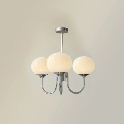 Lampa wisząca żyrandol w stylu retro glamour z kulistymi kloszami