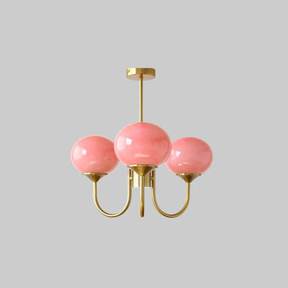 Lampa wisząca żyrandol w stylu retro glamour z kulistymi kloszami