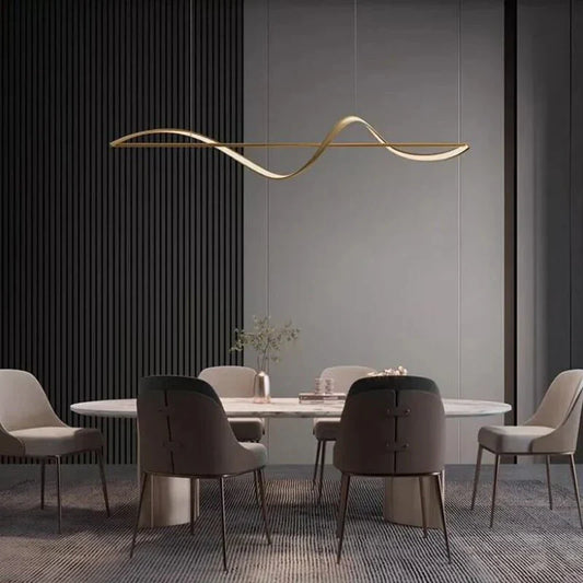 Lampa wisząca „Fala” – nowoczesna lampa LED nad stół lub wyspę kuchenną