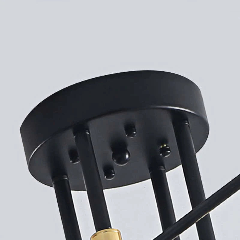 Industrialna lampa sufitowa żyrandol z okrągłymi lampami