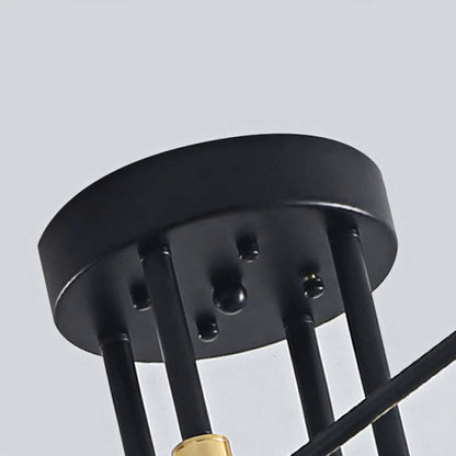 Industrialna lampa sufitowa żyrandol z okrągłymi lampami