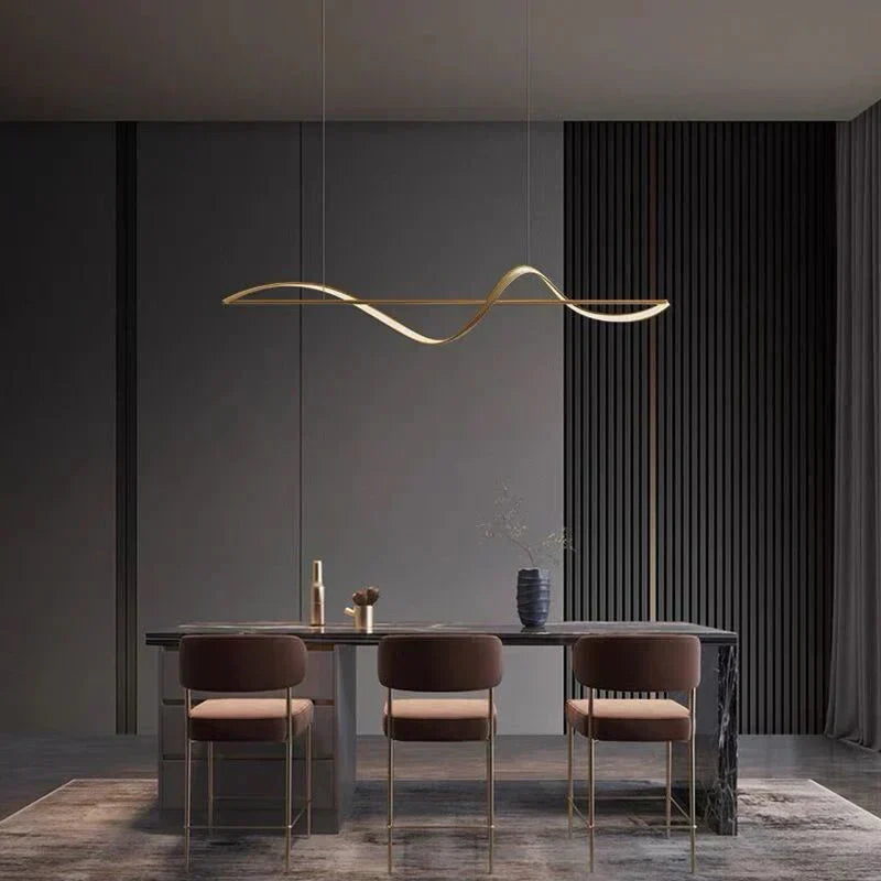 Lampa wisząca „Fala” – nowoczesna lampa LED nad stół lub wyspę kuchenną