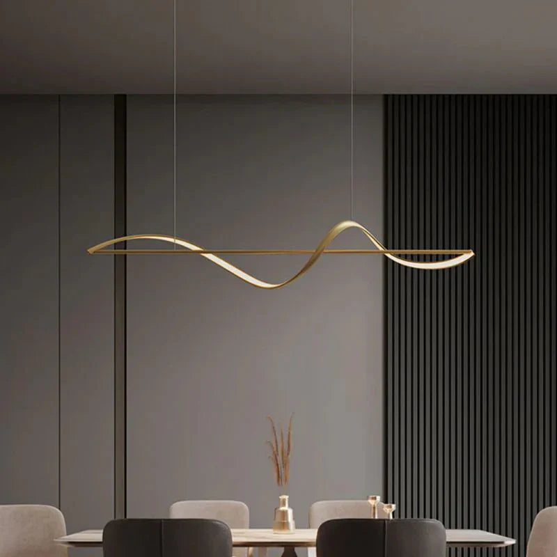 Lampa wisząca „Fala” – nowoczesna lampa LED nad stół lub wyspę kuchenną