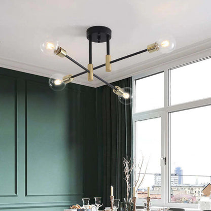 Industrialna lampa sufitowa żyrandol z okrągłymi lampami