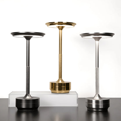 Elegancka lampka stołowa LED – metalowa, ładowana USB, nowoczesny design
