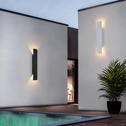 Nowoczesna Zewnętrzna Lampa Elewacyjna – Kinkiet LED Góra/Dół, Wodoodporny, Pionowy Design