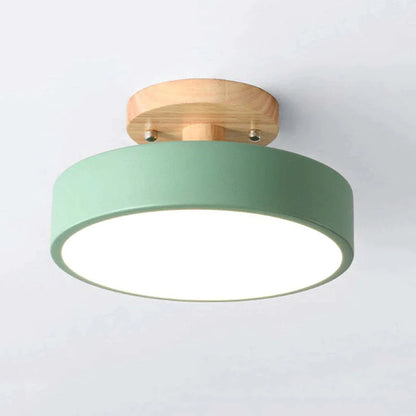 Nowoczesna lampa sufitowa LED wykonana z drewna