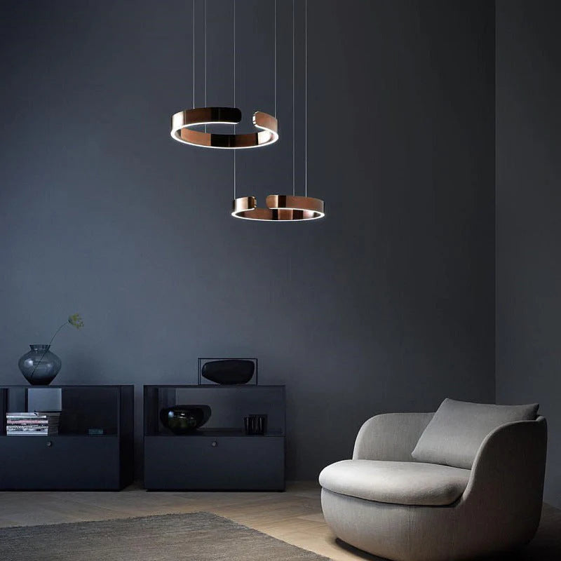 Nowoczesny żyrandol LED w kształcie pierścienia – elegancka okrągła lampa sufitowa