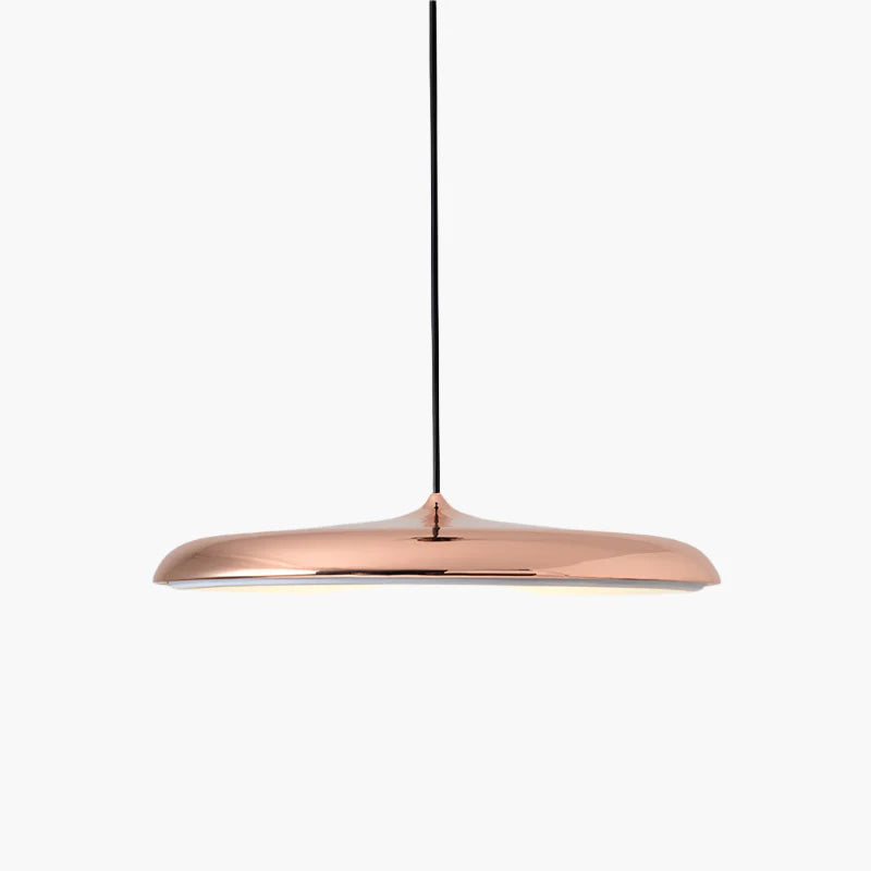 Nowoczesna lampa wisząca LED – ultracienki klosz, designerskie oświetlenie sufitowe do salonu lub jadalni