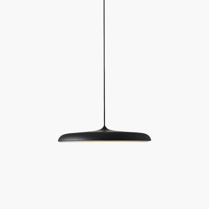 Nowoczesna lampa wisząca LED – ultracienki klosz, designerskie oświetlenie sufitowe do salonu lub jadalni