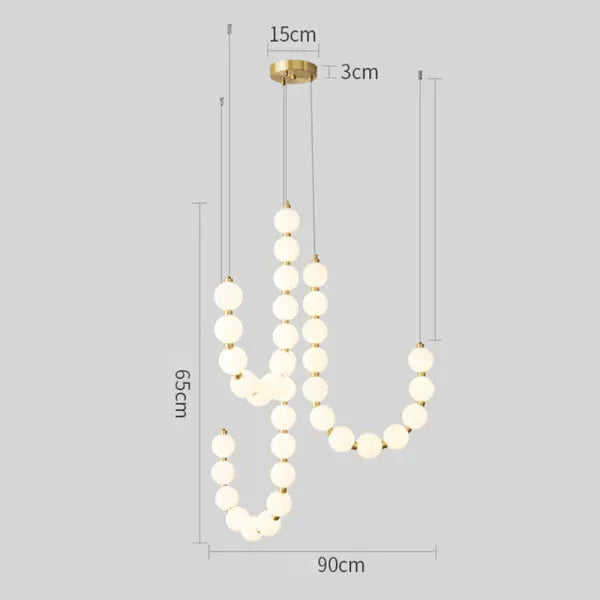 Lampa wisząca LED nowoczesna – efektowna forma naszyjnika z kulami świetlnymi