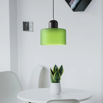 Nowoczesna lampa wisząca z kolorowego szkła w stylu Bauhaus