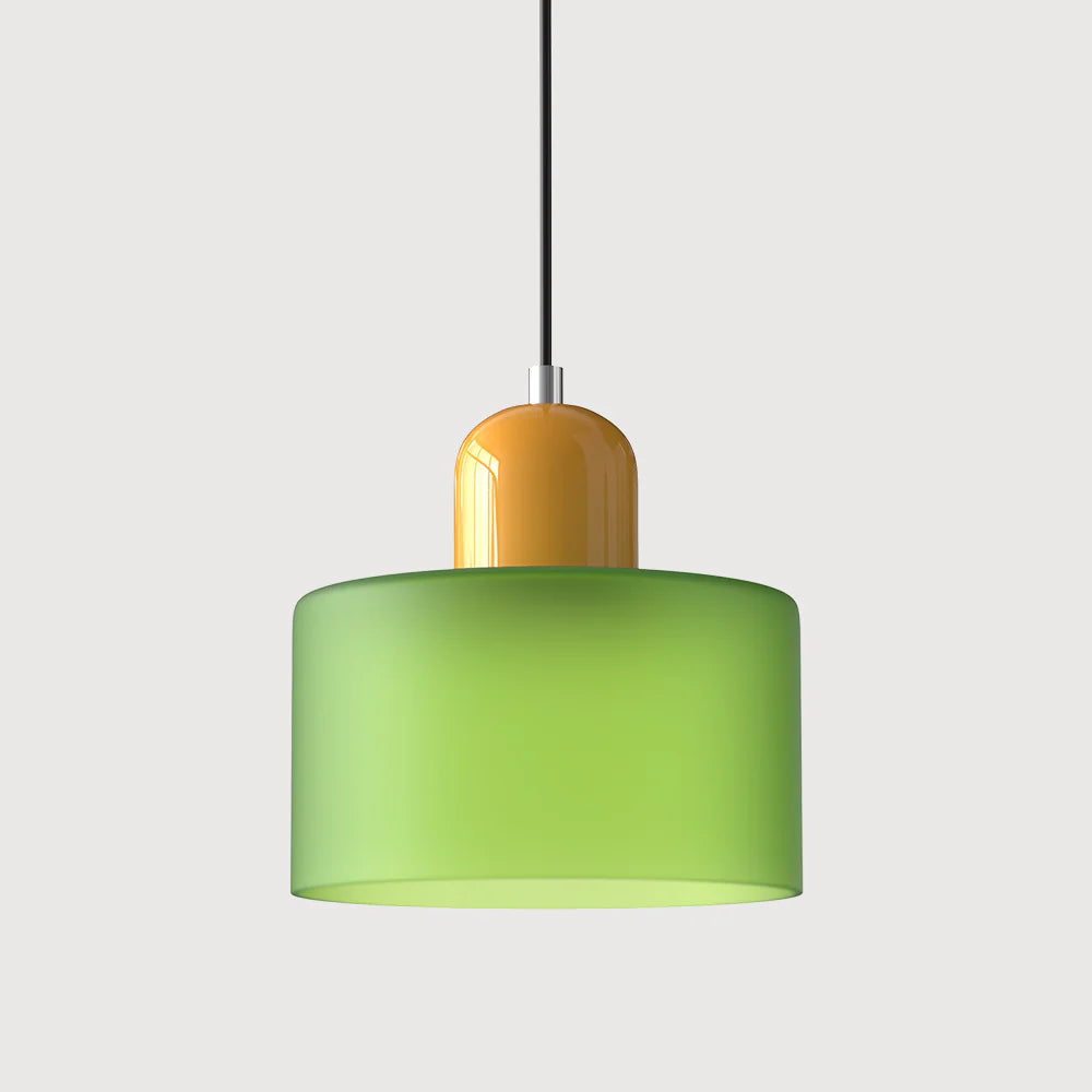 Nowoczesna lampa wisząca z kolorowego szkła w stylu Bauhaus