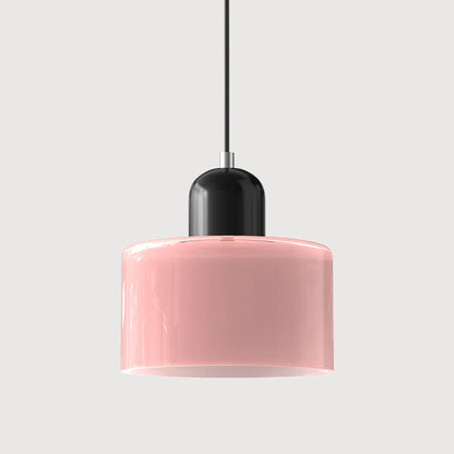 Nowoczesna lampa wisząca z kolorowego szkła w stylu Bauhaus