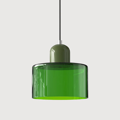Nowoczesna lampa wisząca z kolorowego szkła w stylu Bauhaus