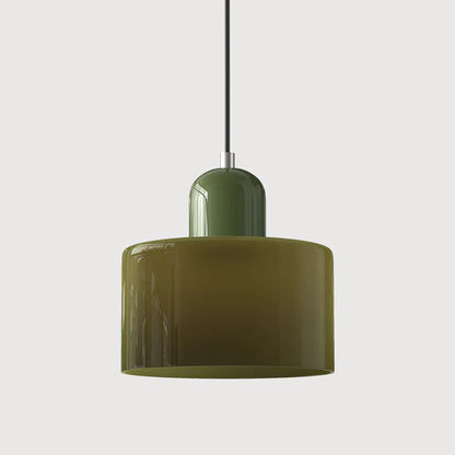 Nowoczesna lampa wisząca z kolorowego szkła w stylu Bauhaus