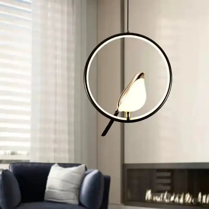 Luksusowa Lampa Wisząca ze złotym Ptakiem